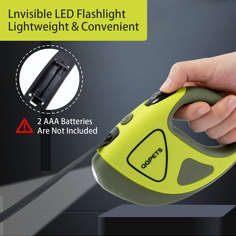 Νέο σχεδιασμό άφιξης Flashlight Dog αναδιπλούμενο λουρί με αποθέματα Pet Supplies